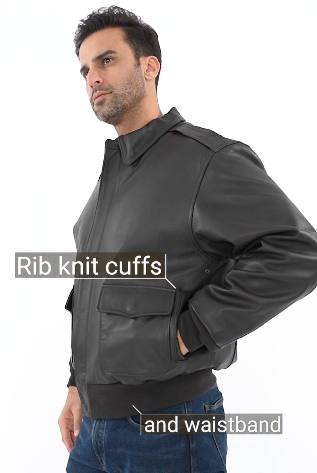 Landing Leathers Men Premium Air Force A-2 Goatskin Leather Flight